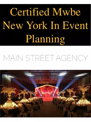 Certified Mwbe New York In Event Planning