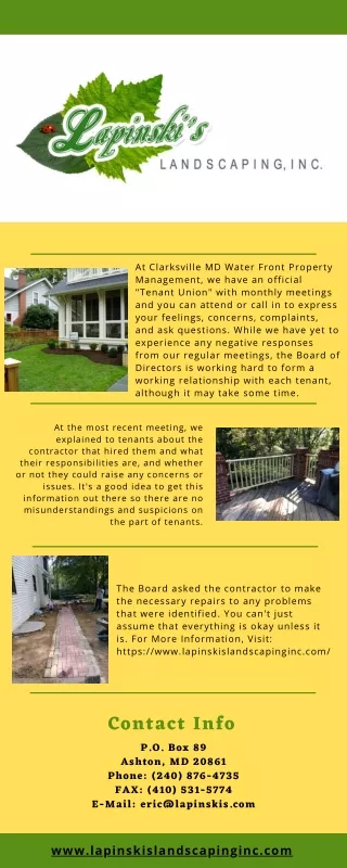 at clarksville md water front property management