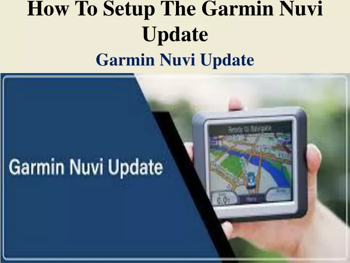 how to setup the garmin nuvi update