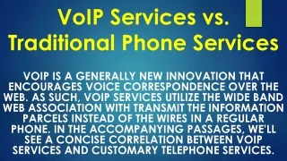 voip services vs traditional phone services