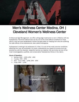 Men's Wellness Center Medina, OH | Cleveland Women's Wellness Center