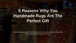5 Reasons Why You Handmade Rugs Are The Perfect Gift