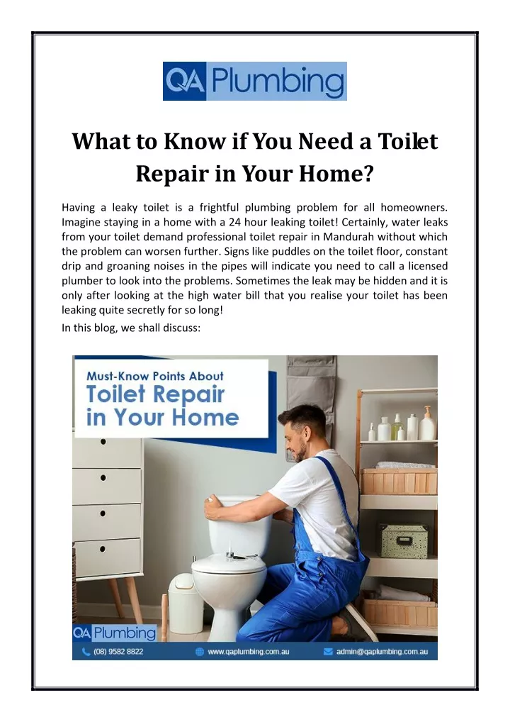 what to know if you need a toilet repair in your
