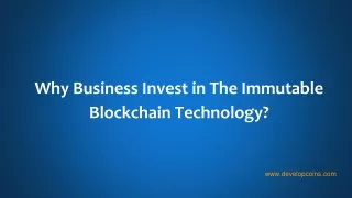 Why Business Invest in The Immutable Blockchain Technology?