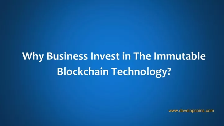 why business invest in the immutable blockchain