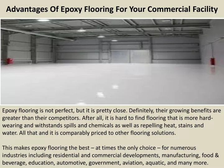 advantages of epoxy flooring for your commercial facility