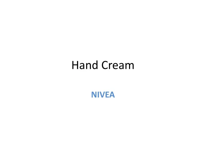 hand cream