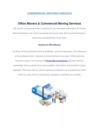 COMMERCIAL MOVING SERVICES