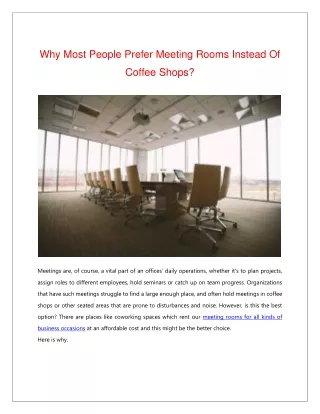 why most people prefer meeting rooms instead of