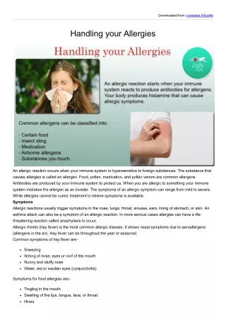 Handling your Allergies