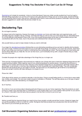 suggestions to help you declutter
