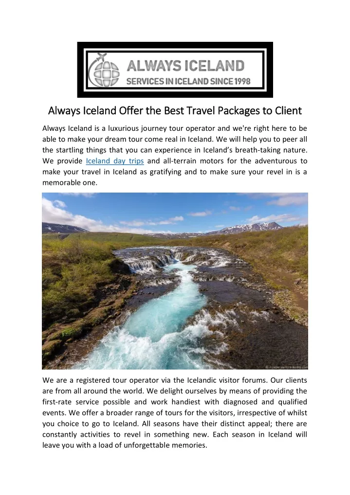 always iceland offer the best travel packages