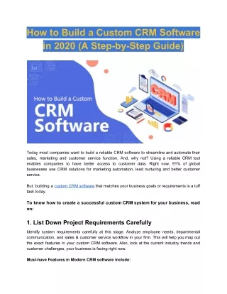 How to Build a Custom CRM Software in 2020 (A Step-by-Step Guide)