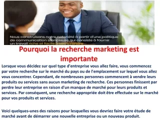 Pourquoi la recherche marketing est importante