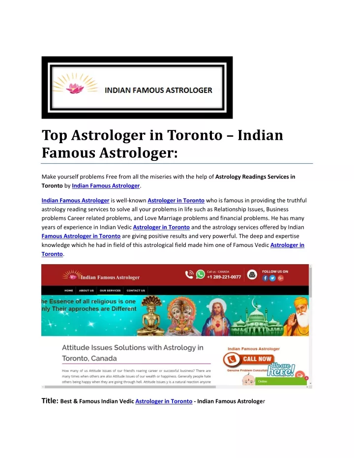 top astrologer in toronto indian famous astrologer