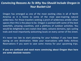 Convincing Reasons As To Why You Should Include Oregon In Your Bucket-List