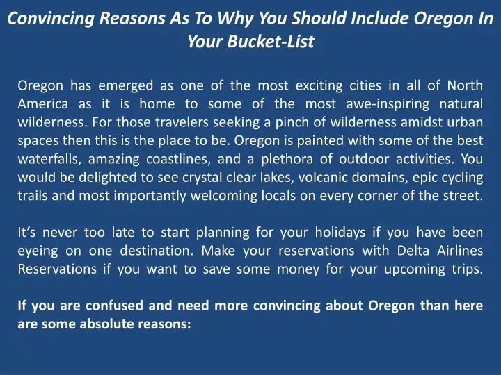 convincing reasons as to why you should include oregon in your bucket list