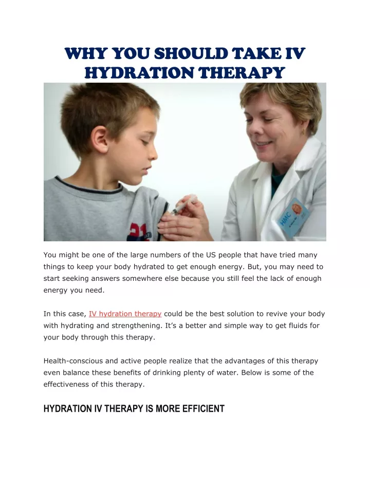 why you should take iv hydration therapy