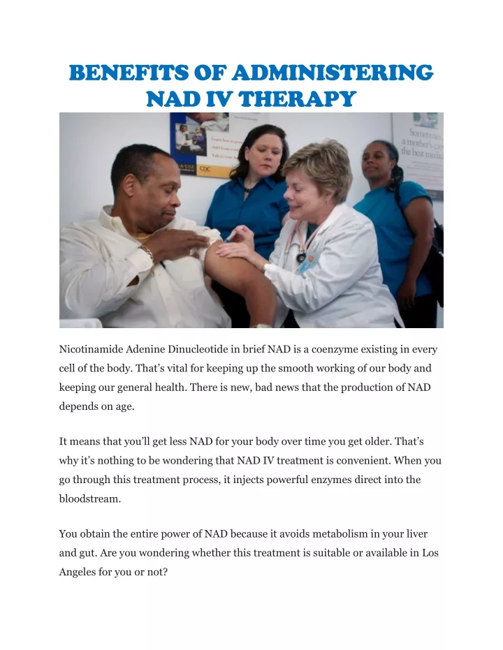 benefits of administering nad iv therapy