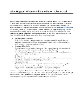 what happens when mold remediation takes place
