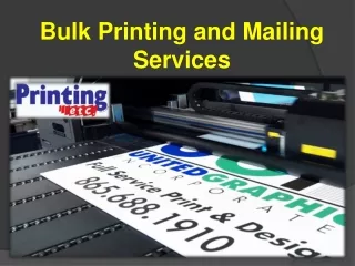 Bulk Printing and Mailing Services