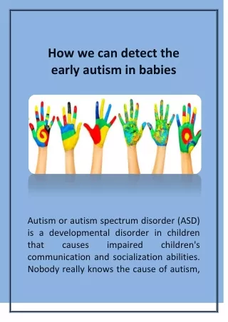 how we can detect the early autism in babies