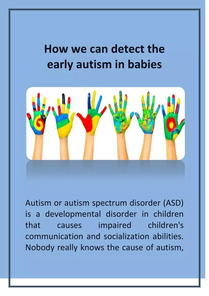how we can detect the early autism in babies