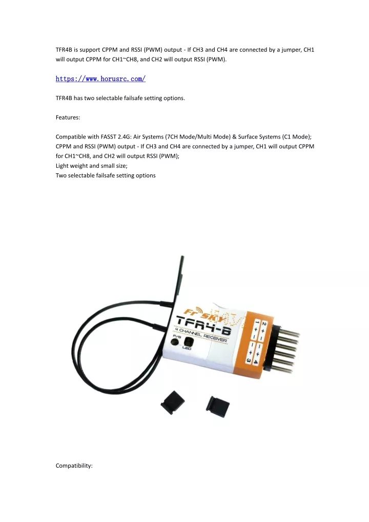 tfr4b is support cppm and rssi pwm output