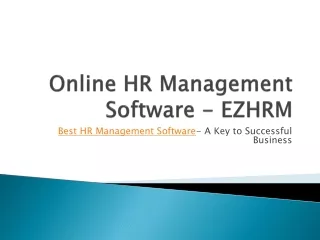 Online HR Management System India - EZHRM