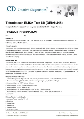 tetrodotoxin elisa test kit deianj48 tetrodotoxin