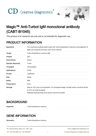 magic anti turbot igm monoclonal antibody magic