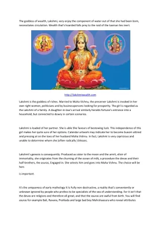 the goddess of wealth lakshmi very enjoy