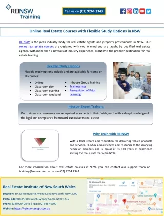 Online Real Estate Courses with Flexible Study Options in NSW