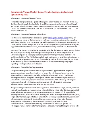 odontogenic tumor market share trends insights