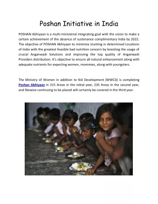 Poshan Initiative in India