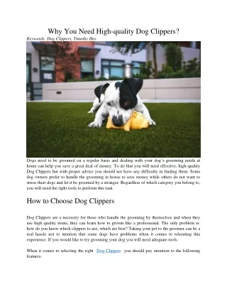 why you need high quality dog clippers keywords