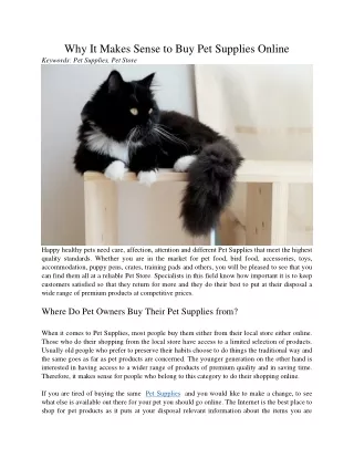why it makes sense to buy pet supplies online