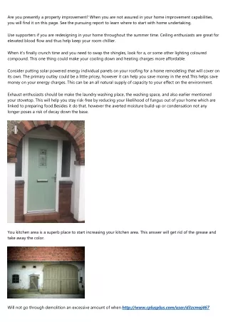 are you presently a property improvement when