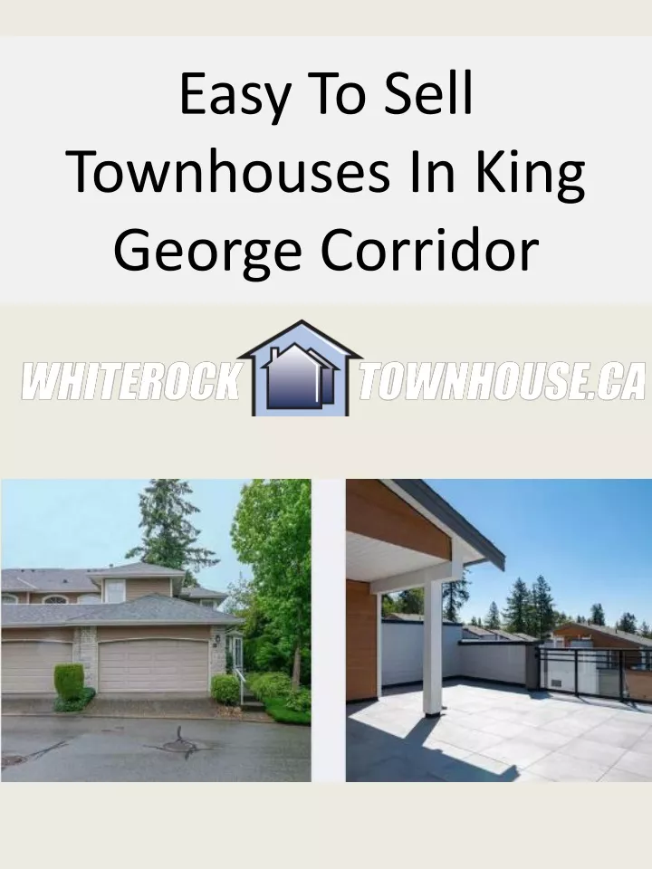 easy to sell townhouses in king george corridor