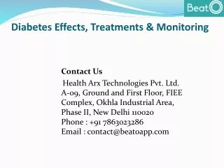 Diabetes Effects, Treatments & Monitoring