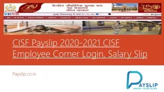 Download CISF Payslip 2020-2021 Corner Payslip Download From cisf.gov.in
