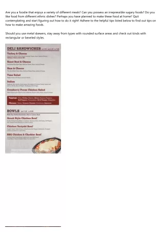 are you a foodie that enjoys a variety