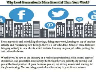 why lead generation is more essential than your