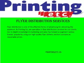 Printingetc.us - Flyer Distribution Services