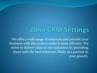 Zoho CRM Customization