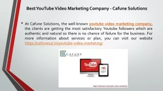 Best YouTube Video Marketing Company - Cafune Solutions