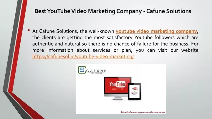 best youtube video marketing company cafune solutions