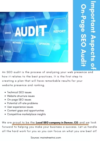 Important Aspects of On-Page SEO Audit