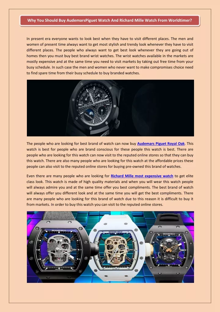 why you should buy audemarspiguet watch