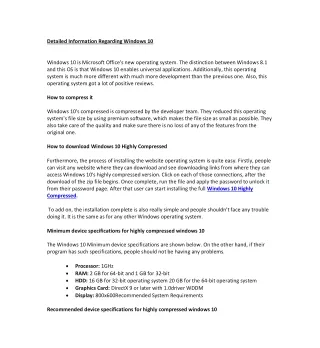 detailed information regarding windows 10 windows